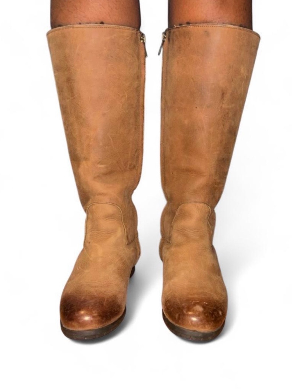 UGG Tall Brown Leather Sheepskin Lined Riding Boots Women’s 7.5 1001960
